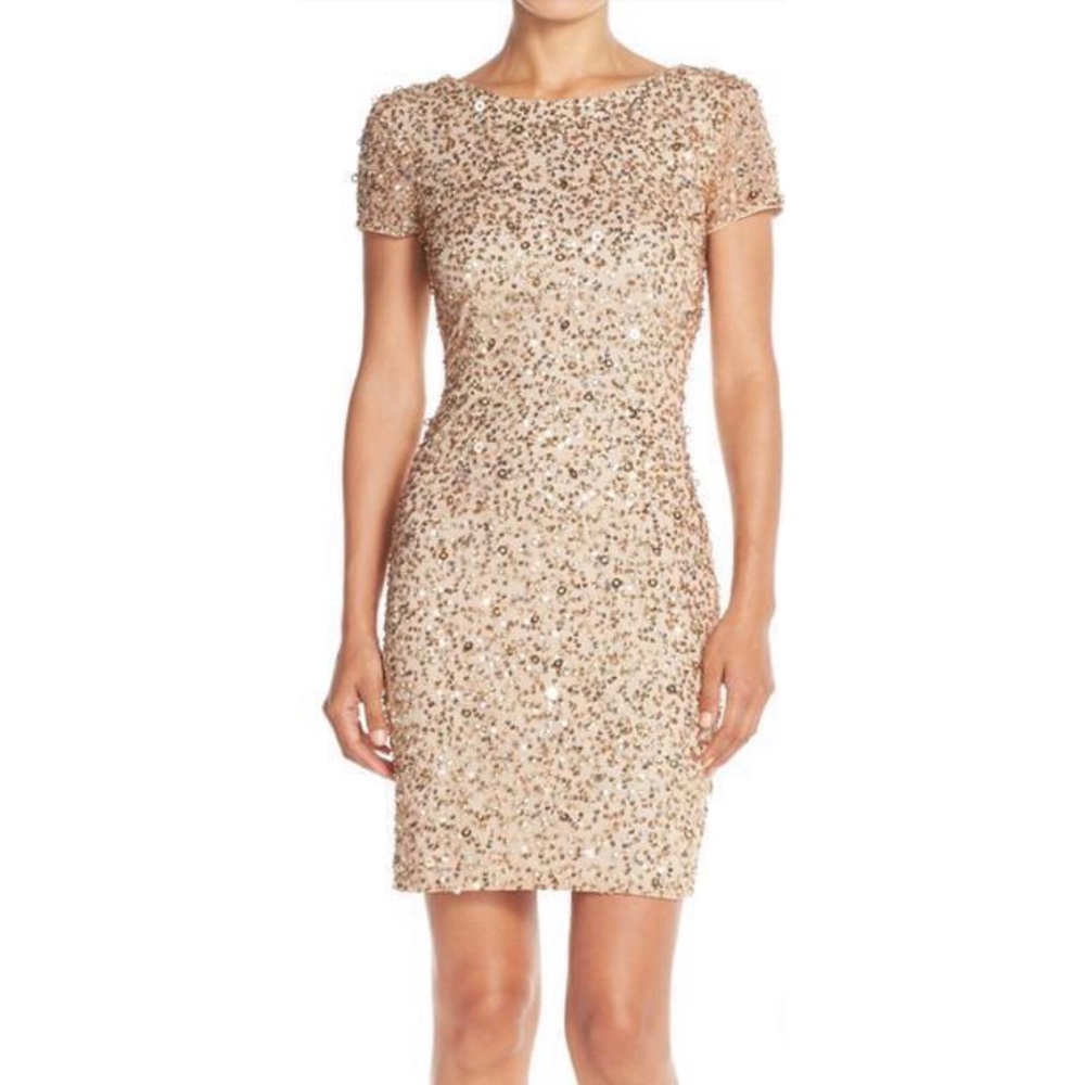 Adrianna Papell Sequined Mesh Dress sz 20W